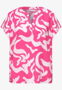 Blouse met hangende schouder en print