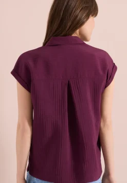 Blouse met hangende schouder en structuur