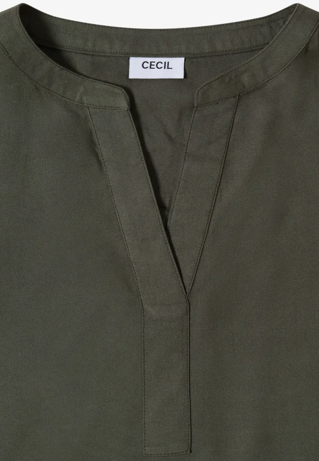 Blouse met korte mouwen en gespleten hals