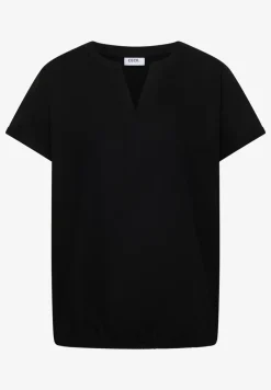 Blouse met korte mouwen en gespleten hals