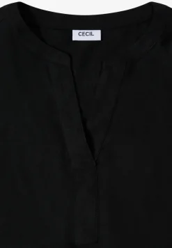 Blouse met korte mouwen en gespleten hals