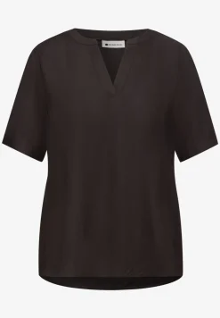 Blouse met korte mouwen en omslag