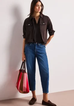 Blouse met korte mouwen en omslag