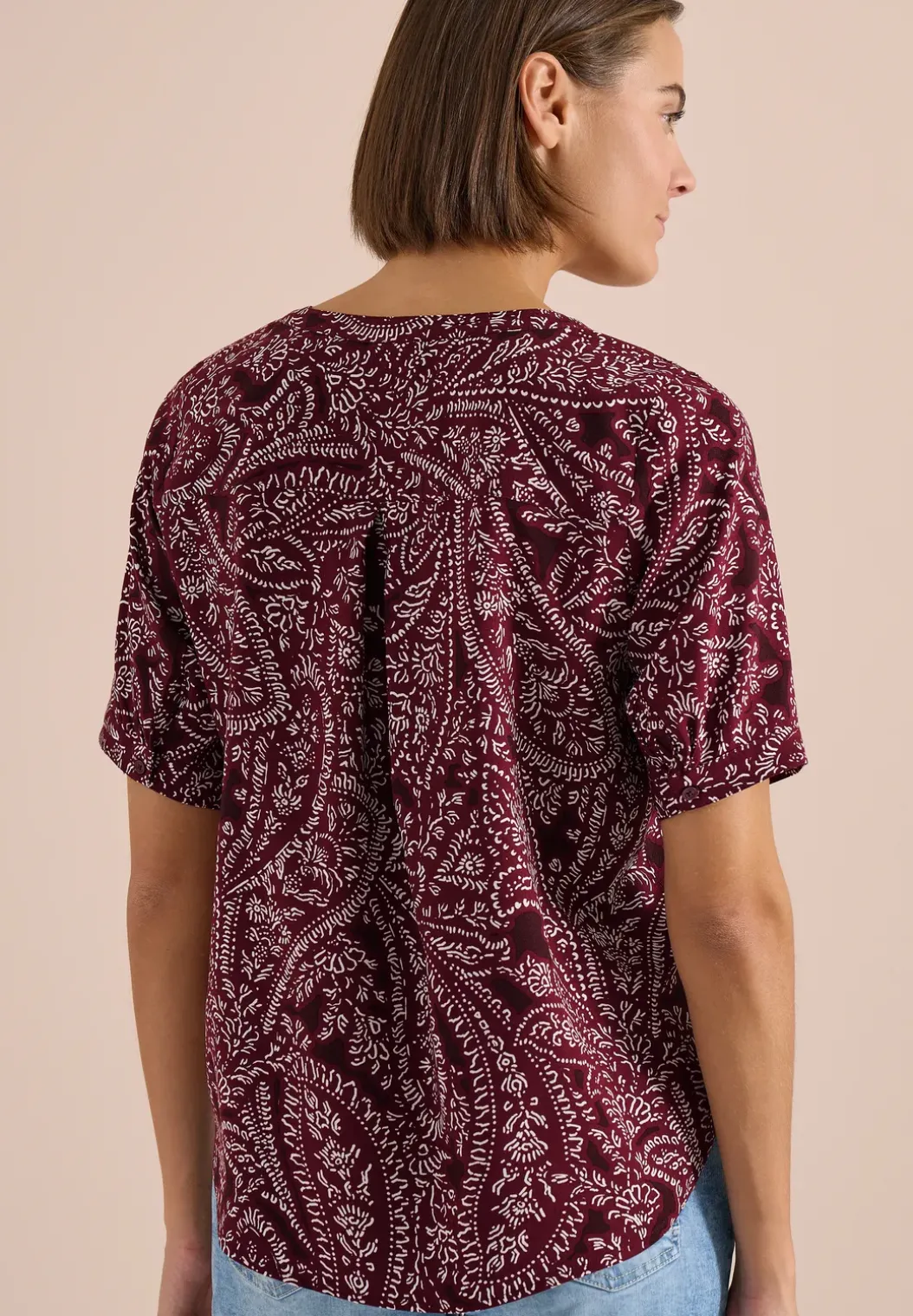 Blouse met korte mouwen en paisleyprint