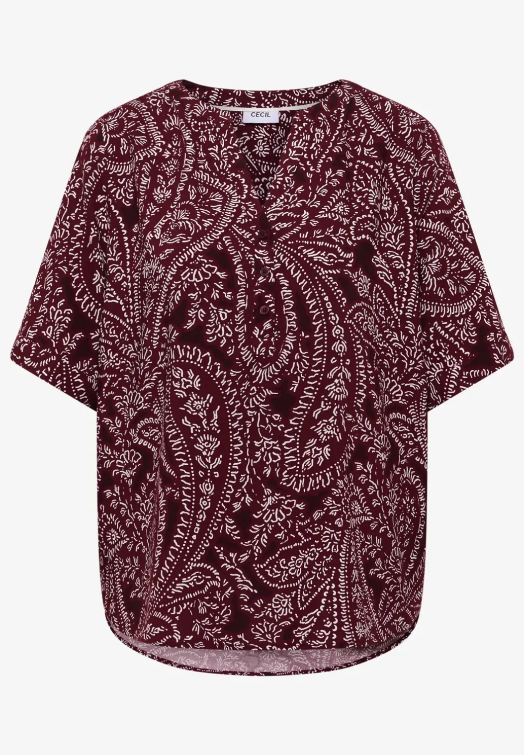 Blouse met korte mouwen en paisleyprint