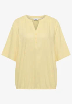 Blouse met korte mouwen en gespleten hals