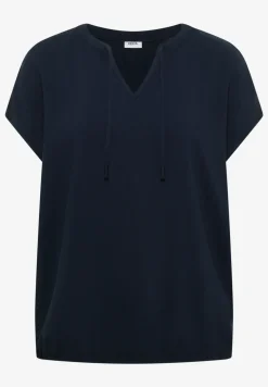 Blouse met korte mouwen en structuurmix