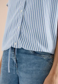Blouse met korte mouwen en gestreept patroon