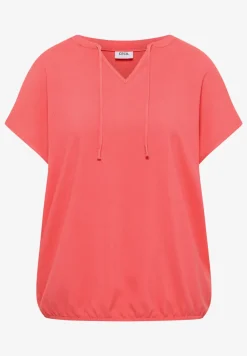 Blouse met korte mouwen en structuurmix