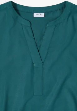 Blouse met korte mouwen en gespleten hals