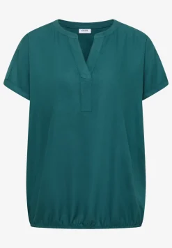 Blouse met korte mouwen en gespleten hals