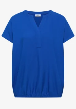 Blouse met korte mouwen en gespleten hals