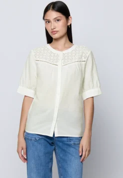 Blouse met korte mouwen en borduursel
