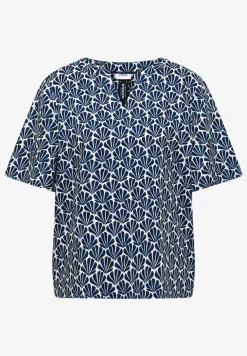 Blouse met korte mouwen en schelpjesprint