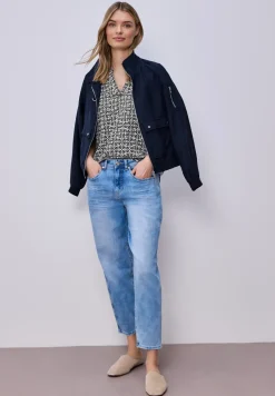 Blouse met korte mouwen en omslag