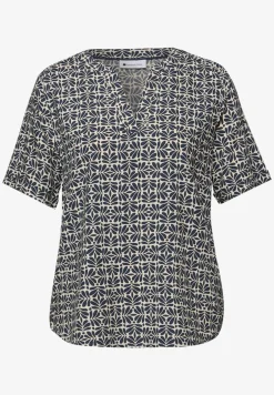 Blouse met korte mouwen en omslag