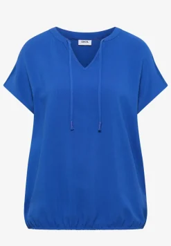 Blouse met korte mouwen en structuurmix