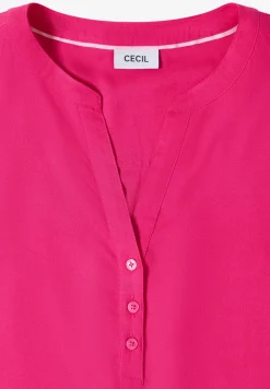 Blouse met korte mouwen en gespleten hals