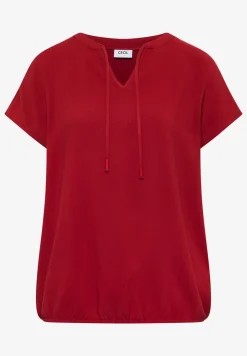 Blouse met korte mouwen en structuurmix