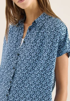 Blouse met korte mouwen en knoopsluiting