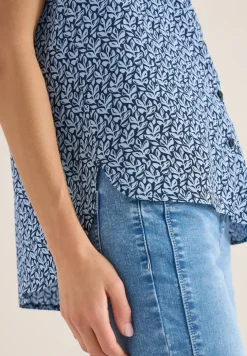 Blouse met korte mouwen en knoopsluiting