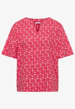 Blouse met korte mouwen en schelpjesprint