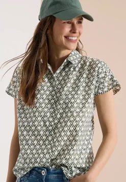 Blouse met korte mouwen en minimale print