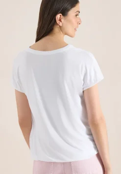 Blouse met korte mouwen en structuurmix
