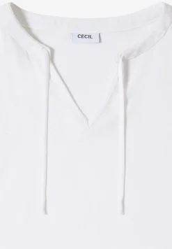 Blouse met korte mouwen en structuurmix