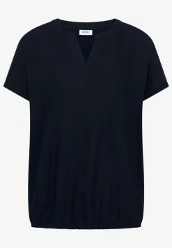 Blouse met korte mouwen en gespleten hals