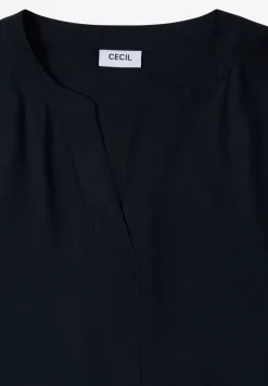 Blouse met korte mouwen en gespleten hals