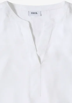 Blouse met korte mouwen en gespleten hals