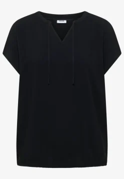 Blouse met korte mouwen en structuurmix