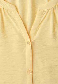 Blouse met korte mouwen, gespleten hals en knopen