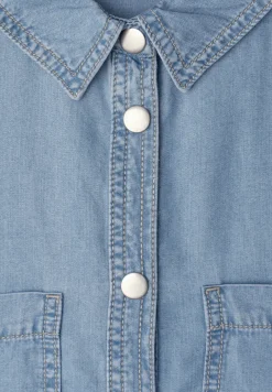 Blouse met korte mouwen in een verwassen look
