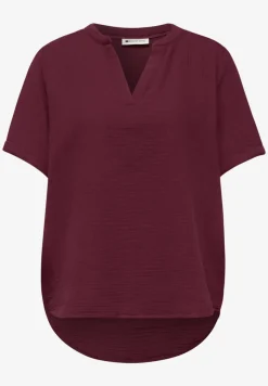 Blouse met korte mouwen in mousseline kwaliteit