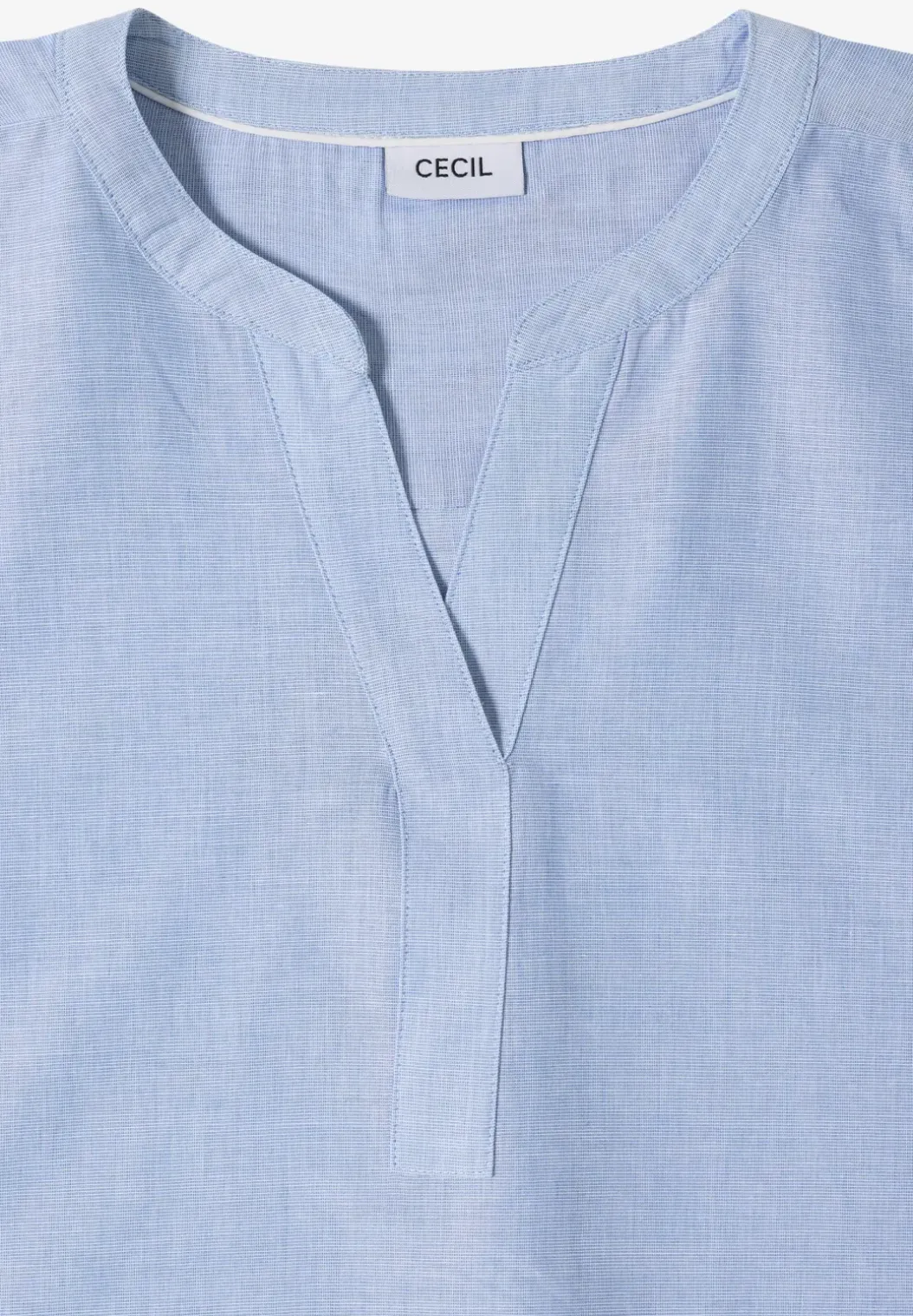 Blouse met korte mouwen in chambraykwaliteit