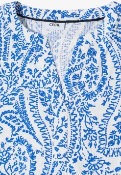 Blouse met korte mouwen in seersucker kwaliteit