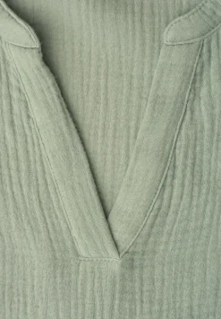 Blouse met korte mouwen in mousseline kwaliteit