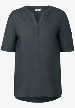 Blouse met korte mouwen in effen kleur