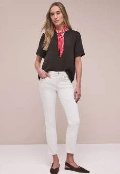 Blouse met korte mouwen in mousseline kwaliteit