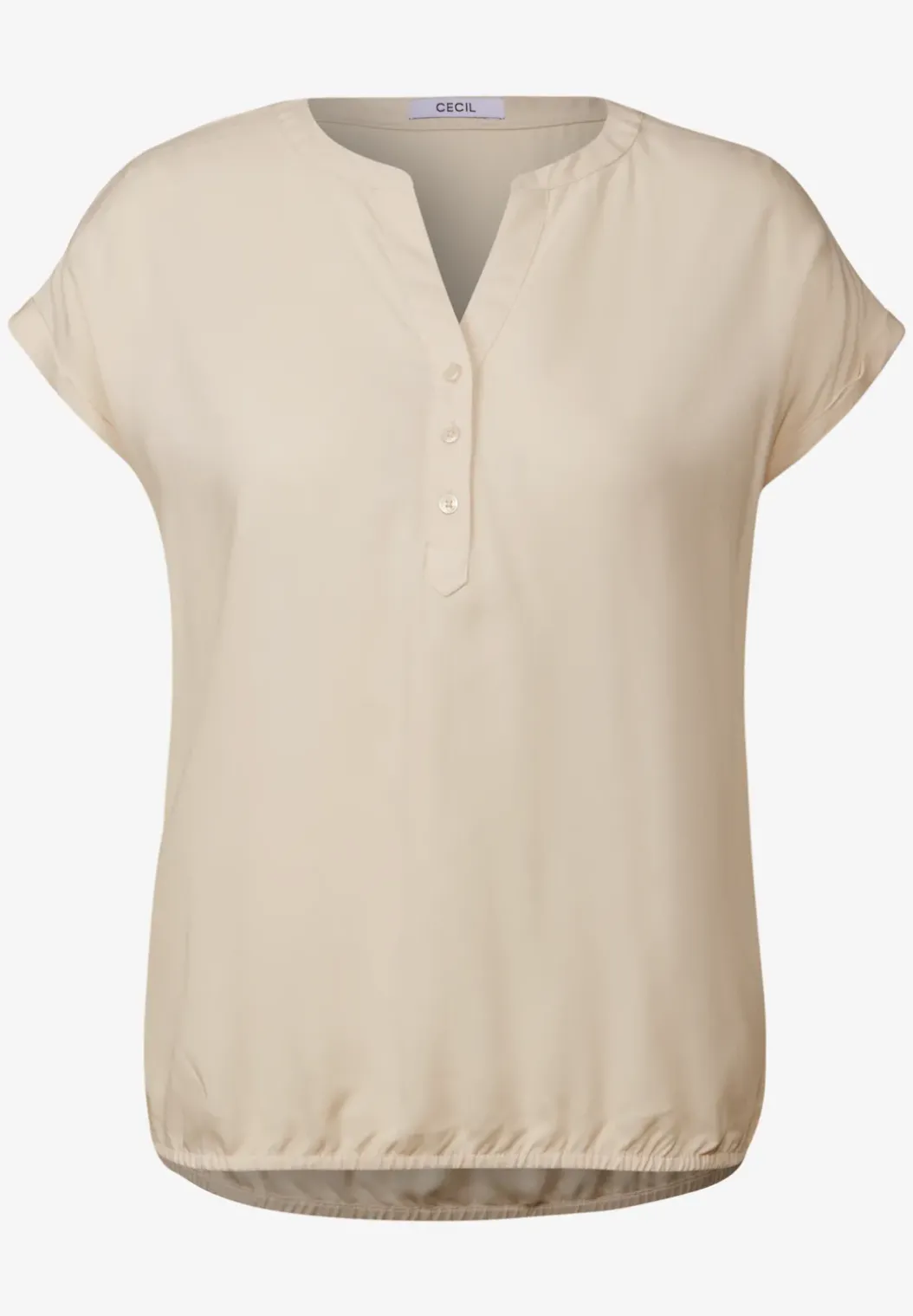 Blouse met korte mouwen in effen kleur