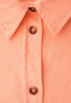 Blouse met korte mouwen in ribfluweel