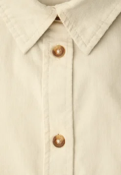 Blouse met korte mouwen in ribfluweel