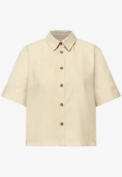 Blouse met korte mouwen in ribfluweel