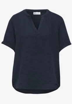 Blouse met korte mouwen in mousseline kwaliteit