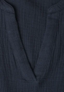 Blouse met korte mouwen in mousseline kwaliteit