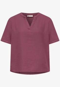 Blouse met korte mouwen in mousseline kwaliteit