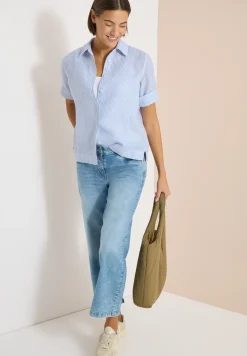 Blouse met korte mouwen van puur linnen