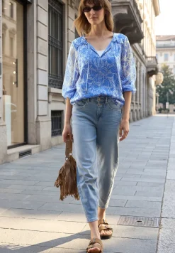Blouse met lange mouwen en ruches